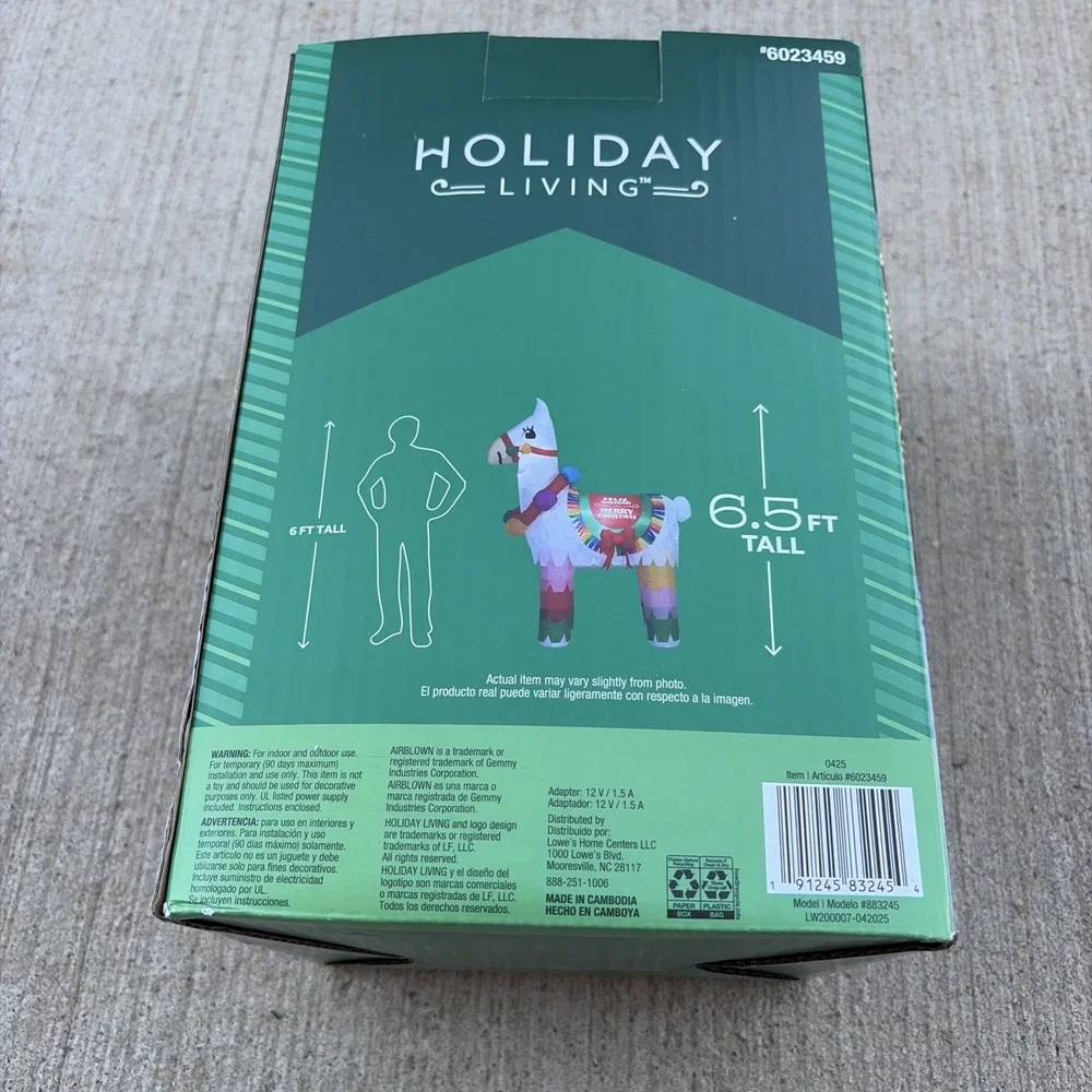 6.5 Foot Piñata Llama Holiday Living Christmas Lighted Airblown Yard Inflatable
